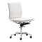 Homeroots 93 x 58.4 x 58.4 in. White Faux Leather Armless Executive Rolling Office Chair 394934 - alternate 5